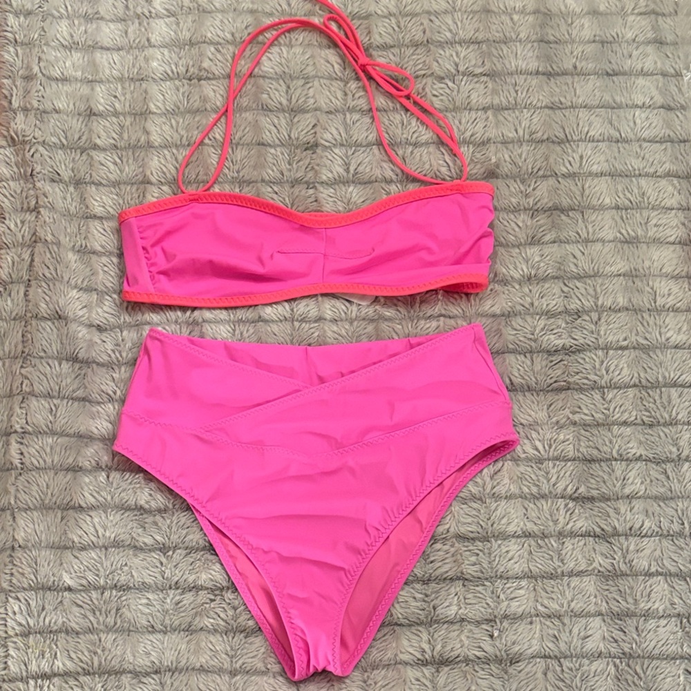 Fabletics Hot Pink High-Waist Bikini Set